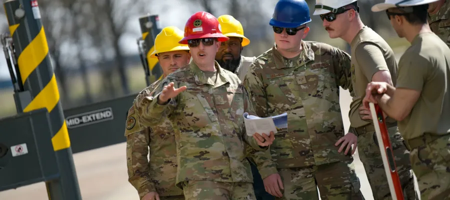 172nd Maintainers and Civil Engineers receive crane training Tech. Sgt. Cody Lehman, a heavy equipment instructor with the 201st RED HORSE Squadron, Fort Indiantown Gap, Pennsylvania, instructs a group of Airmen from the 172nd Maintenance Group and 172nd Civil Engineer Squadron. This reinforces our multi-capable and highly-trained Airmen to provide heavy-repair capability and construction support for rapid response and independent operations around the world. U.S. Air National Guard photo by Staff Sgt. Jared Bounds.
